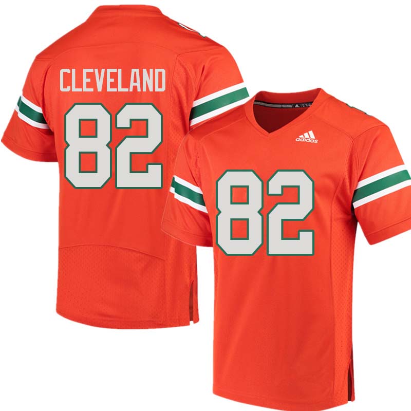 Adidas Miami Hurricanes #82 Asante Cleveland College Football Jerseys Sale-Orange - Click Image to Close